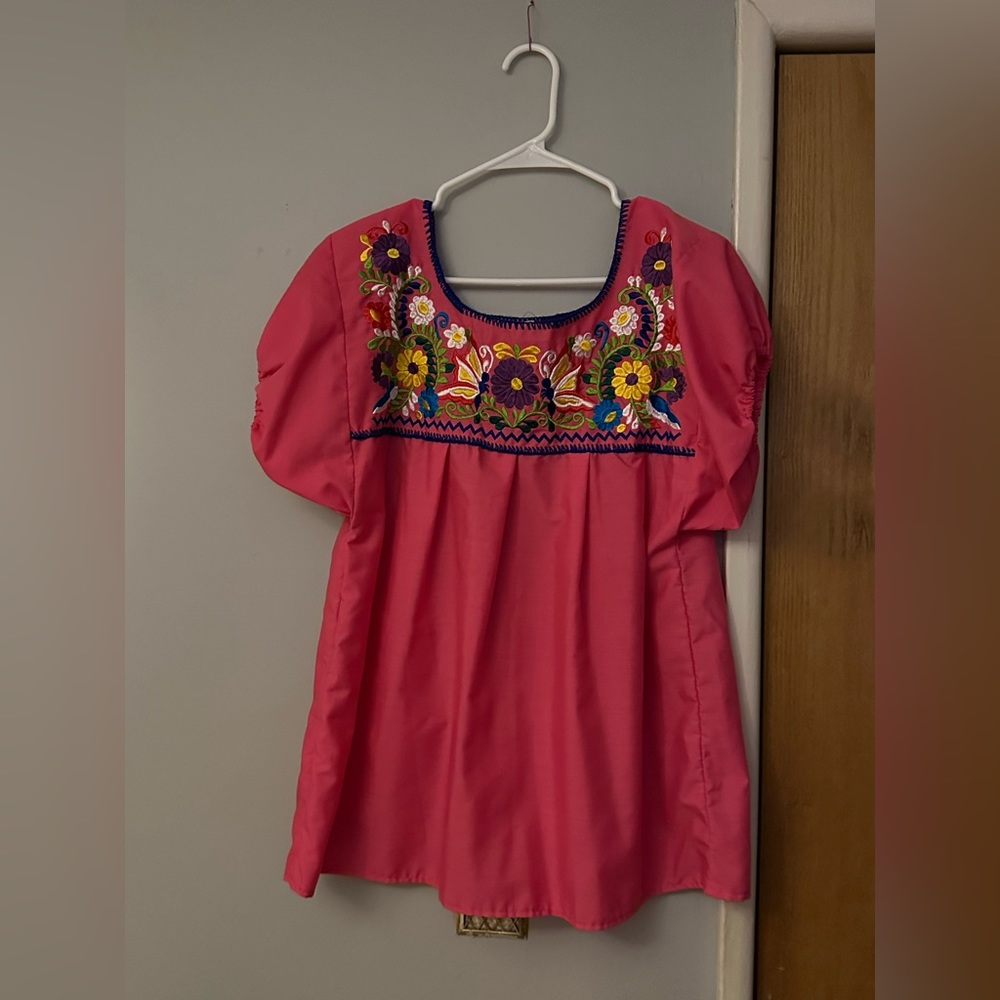 Pink floral shirt